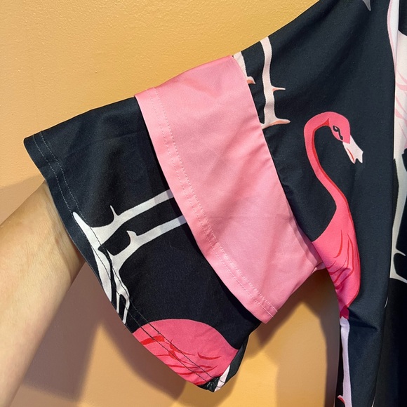 Flamingo Plus Size 1X Long V Neck Tiered Sleeve Women’s Tunic Top - Picture 4 of 6